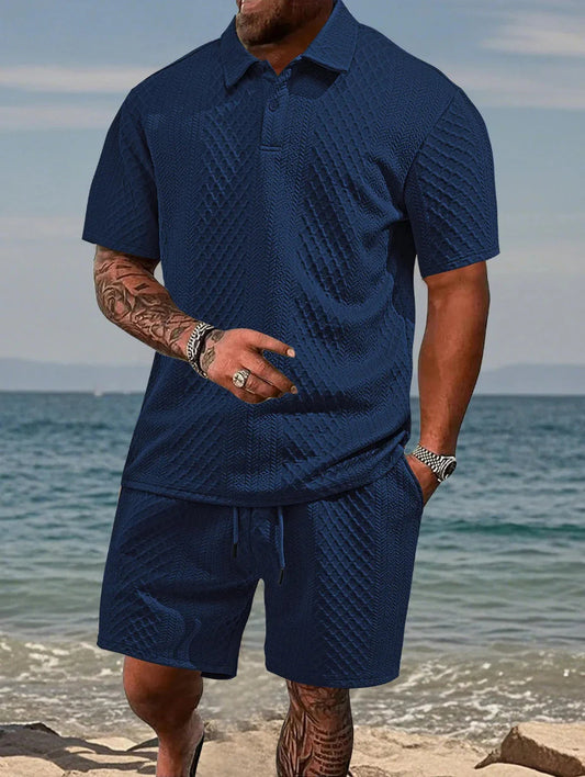💪2026Men's💥Classic Jacquard Polo Set
