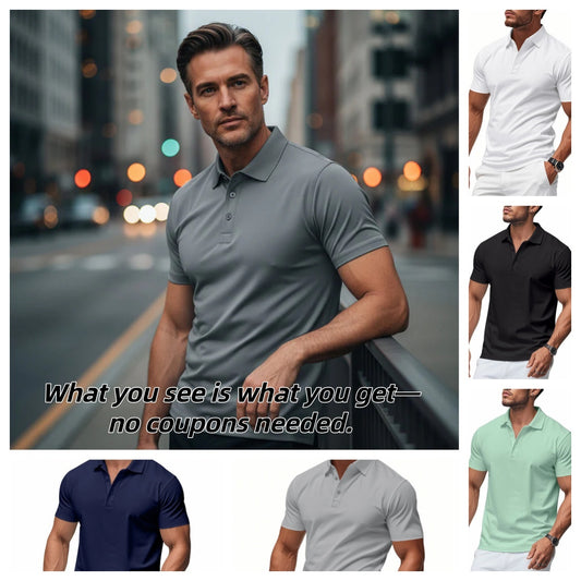 Men's Quick-Dry Short-Sleeve Lapel T-Shirt