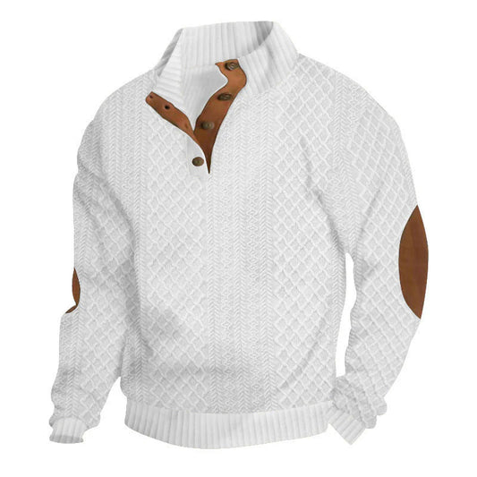 📢📢50% OFF !! ⏰Men's Textured Jacquard Collared Sweatshirt