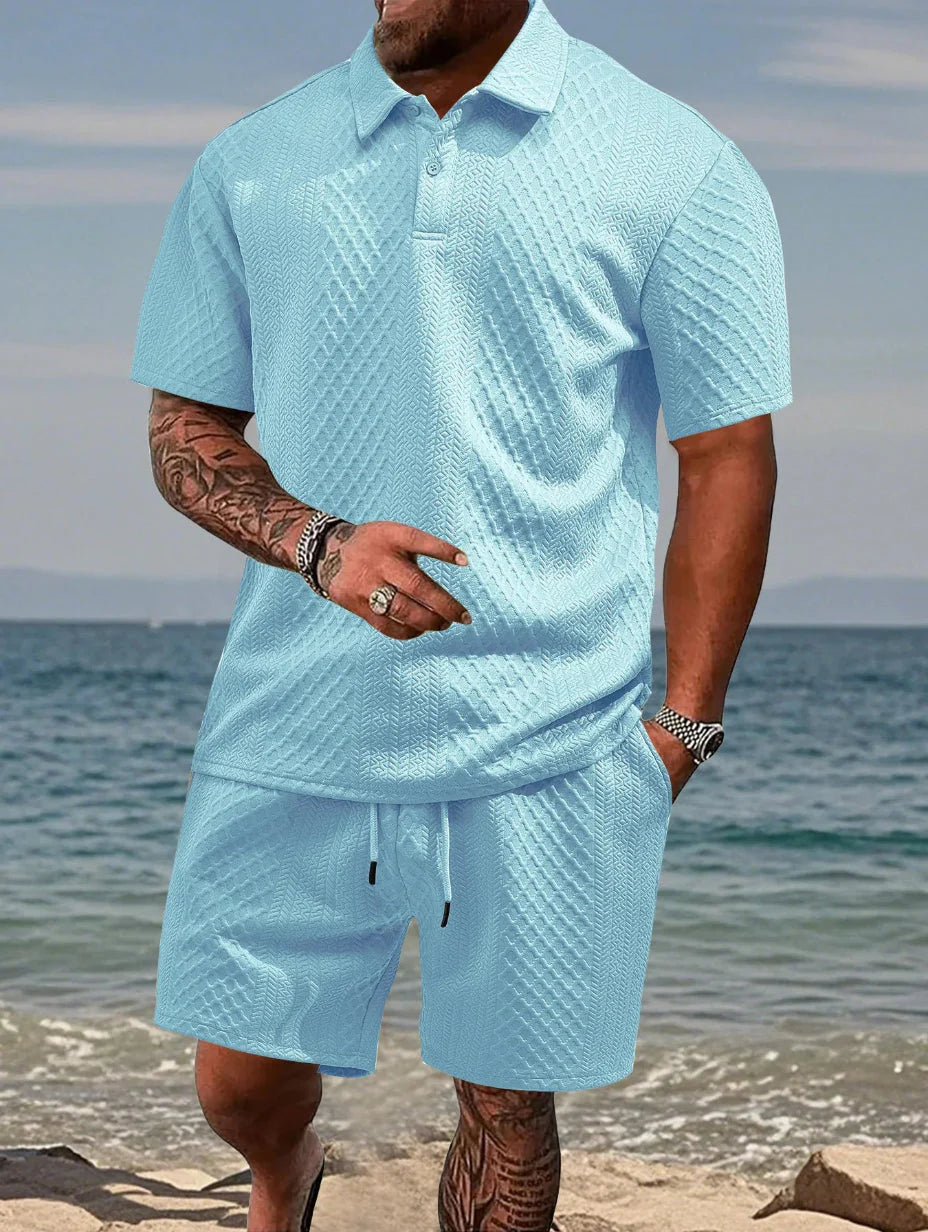 💪2026Men's💥Classic Jacquard Polo Set