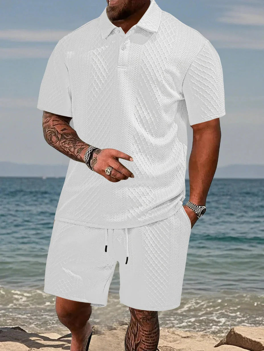 💪2026Men's💥Classic Jacquard Polo Set