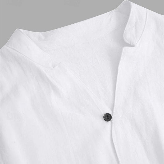 🔥Fashionable men's two-piece set made from cotton linen: top & trousers