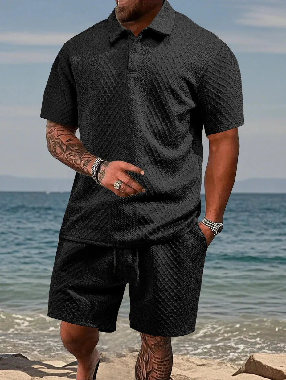 💪2026Men's💥Classic Jacquard Polo Set