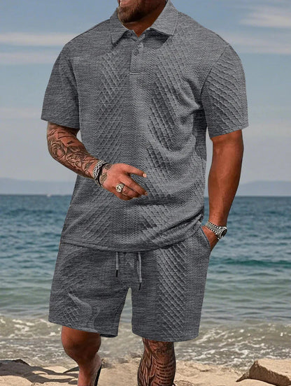 💪2026Men's💥Classic Jacquard Polo Set
