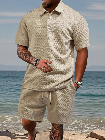 💪2026Men's💥Classic Jacquard Polo Set