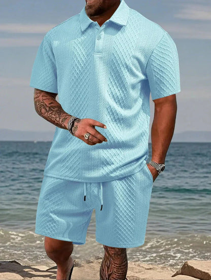 💪2026Men's💥Classic Jacquard Polo Set