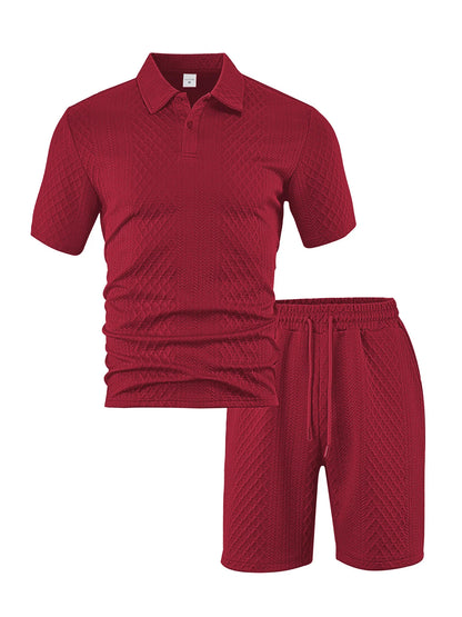 💪2026Men's💥Classic Jacquard Polo Set