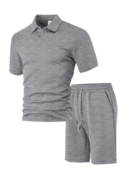 💪2026Men's💥Classic Jacquard Polo Set