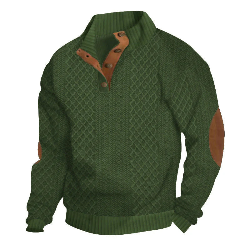 📢📢50% OFF !! ⏰Men's Textured Jacquard Collared Sweatshirt