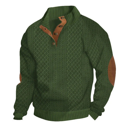 📢📢50% OFF !! ⏰Men's Textured Jacquard Collared Sweatshirt