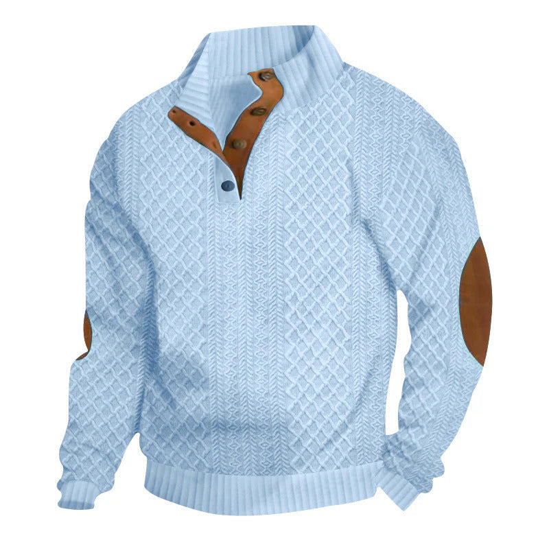 📢📢50% OFF !! ⏰Men's Textured Jacquard Collared Sweatshirt
