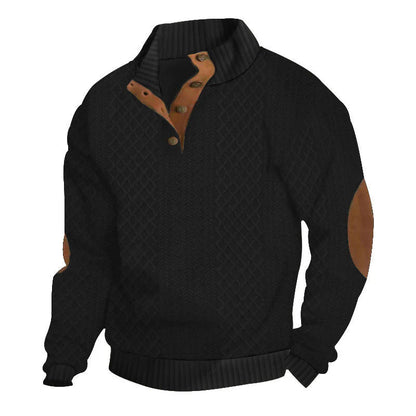 📢📢50% OFF !! ⏰Men's Textured Jacquard Collared Sweatshirt