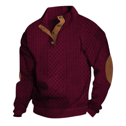 📢📢50% OFF !! ⏰Men's Textured Jacquard Collared Sweatshirt