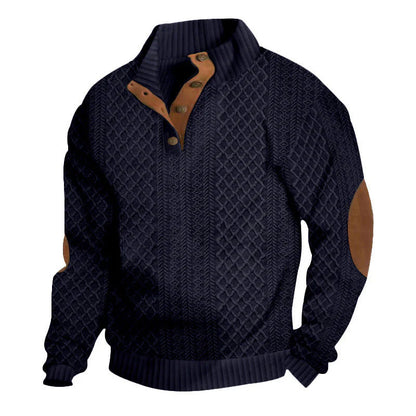 📢📢50% OFF !! ⏰Men's Textured Jacquard Collared Sweatshirt