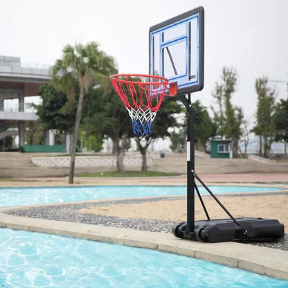 Portable Pool Basketball Hoop and Volleyball Set for Swimming Pools With Two Ball