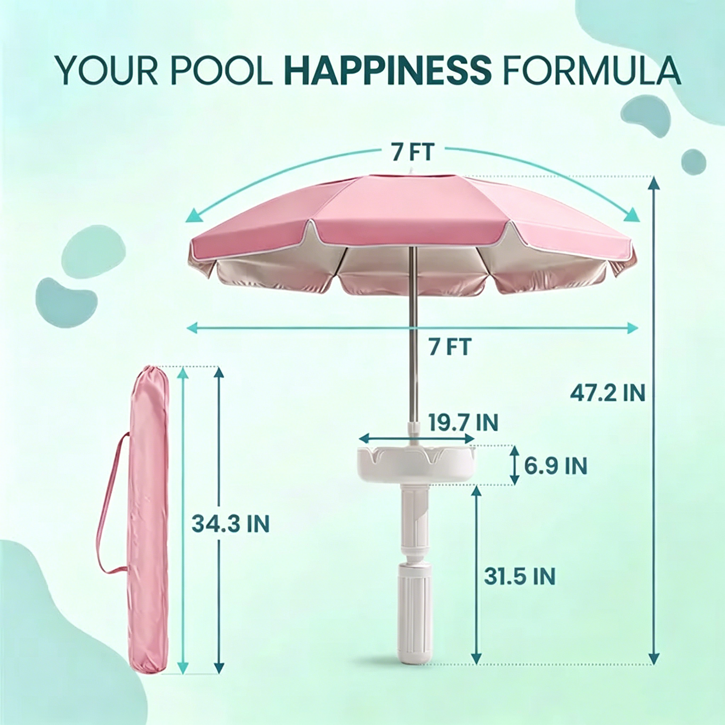 🎁Limited Time Offer – Pool Floating Bar Table & Parasol On Sale