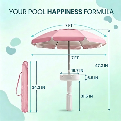 🎁Limited Time Offer – Pool Floating Bar Table & Parasol On Sale