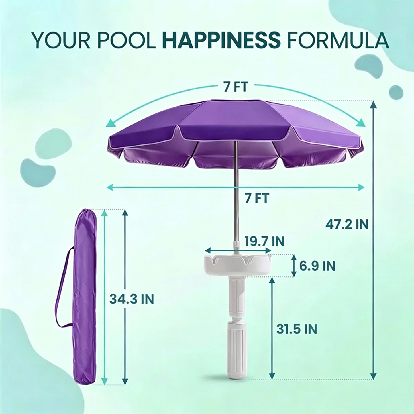 🎁Limited Time Offer – Pool Floating Bar Table & Parasol On Sale
